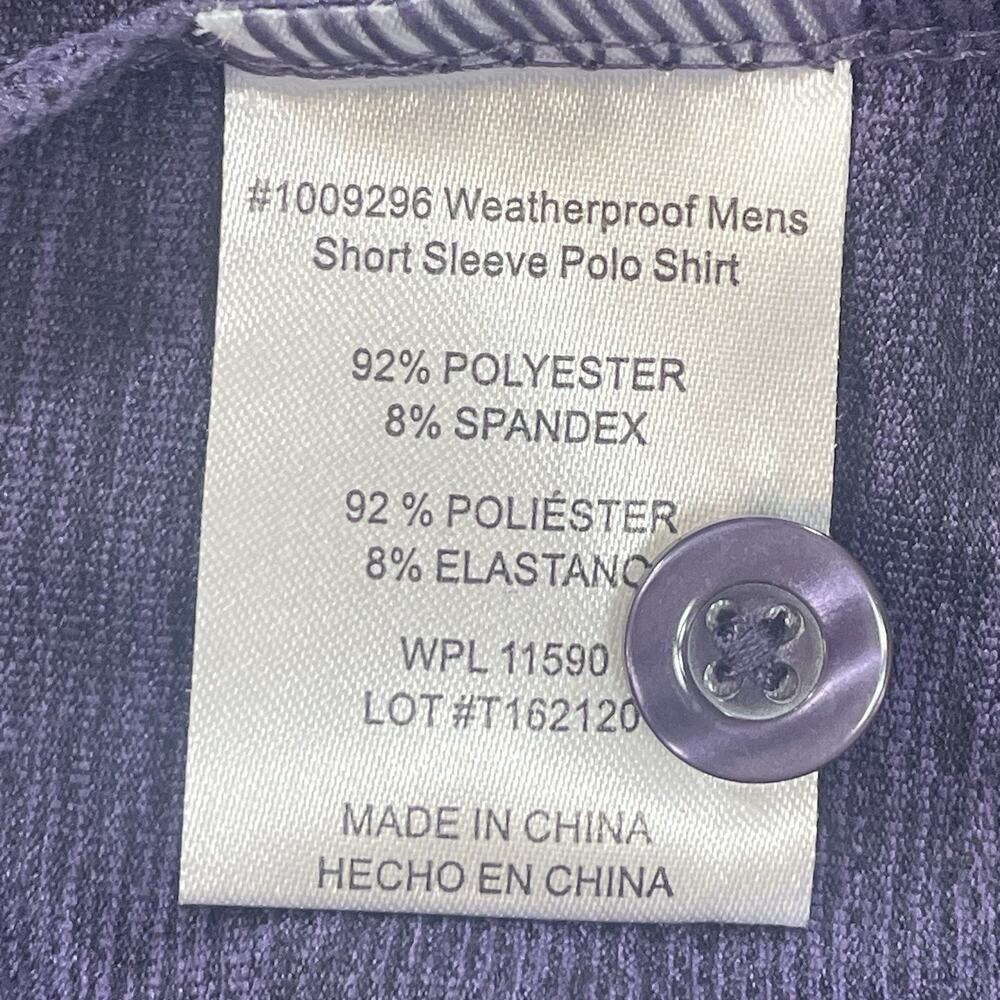 Weatherproof 32 Degrees Cool‎ Polo Shirt Men's Large Dark Plum Short Sleeved - Picture 7 of 8